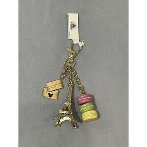 NEW Disney EPCOT France Pavilion Metal Keychain Eiffel Tower Macaroons Letter
